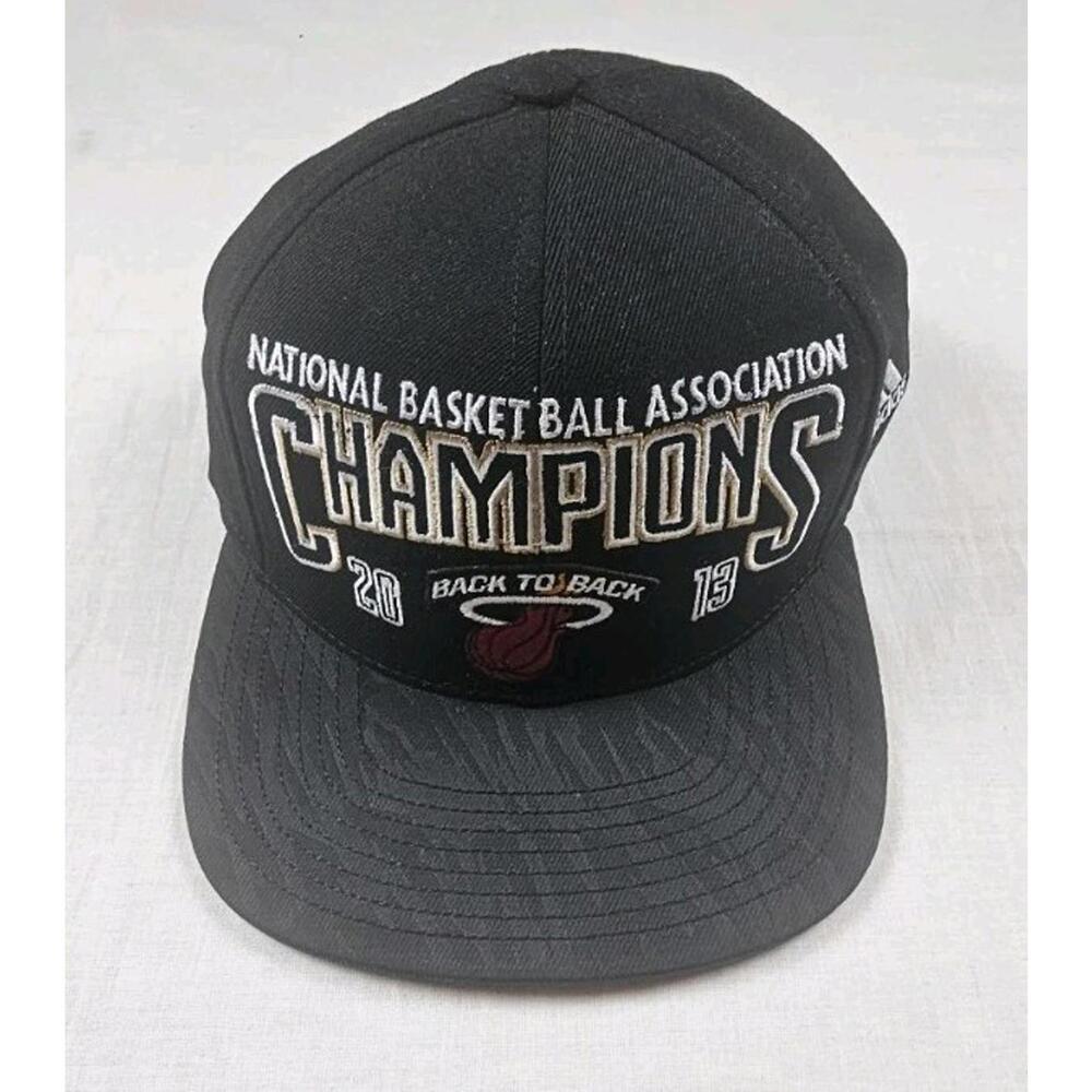 Miami Heat 2013‎ NBA Champions Locker Room Hat Adidas Finals Snapback Cap Black
